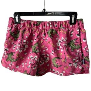 Patagonia Pink Alligator Floral Shorts Swim Trunks Boardshort Quick Dry Small